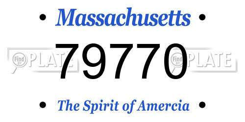 79770 Massachusetts License Plate