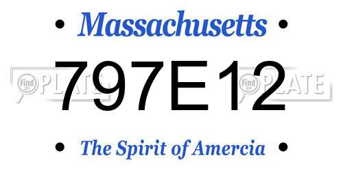 797E12 Massachusetts License Plate