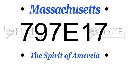 797E17 Massachusetts License Plate