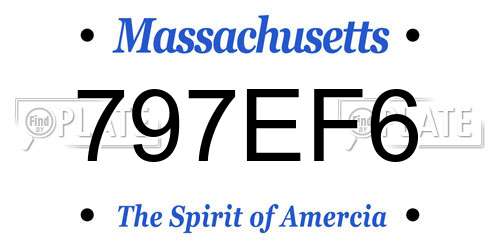 797EF6 Massachusetts License Plate