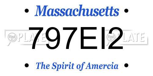 797EI2 Massachusetts License Plate