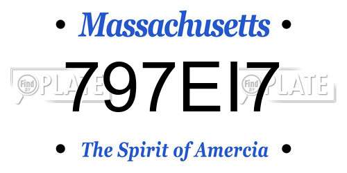 797EI7 Massachusetts License Plate