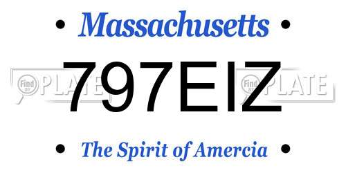 797EIZ Massachusetts License Plate