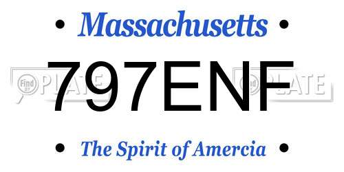 797ENF Massachusetts License Plate