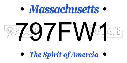 797FW1 Massachusetts License Plate