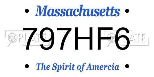 797HF6 Massachusetts License Plate