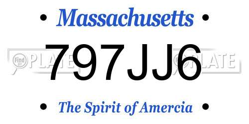 797JJ6 Massachusetts License Plate