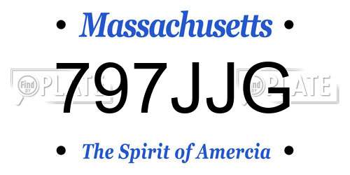797JJG Massachusetts License Plate