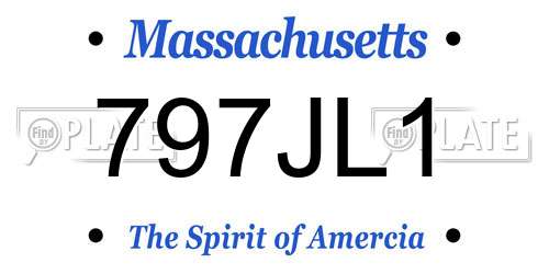 797JL1 Massachusetts License Plate