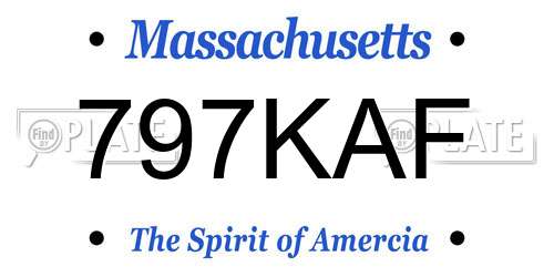 797KAF Massachusetts License Plate