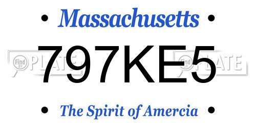 797KE5 Massachusetts License Plate