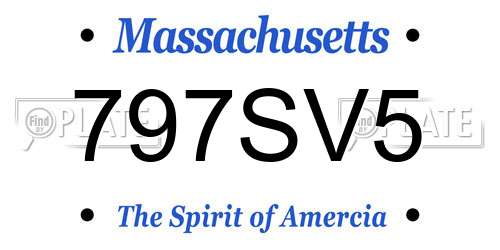 797SV5 Massachusetts License Plate