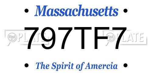 797TF7 Massachusetts License Plate