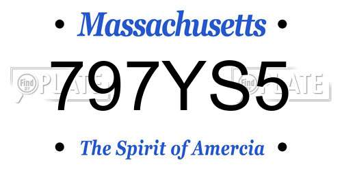 797YS5 Massachusetts License Plate