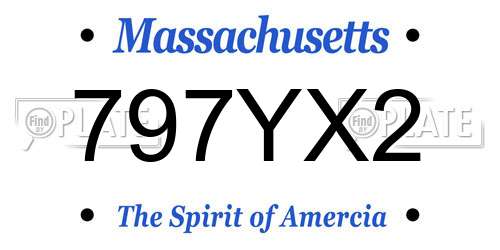 797YX2 Massachusetts License Plate