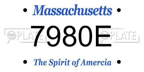 7980E Massachusetts License Plate