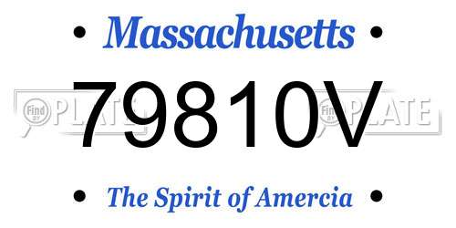 79810V Massachusetts License Plate