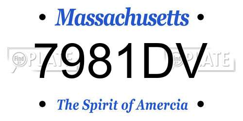 7981DV Massachusetts License Plate