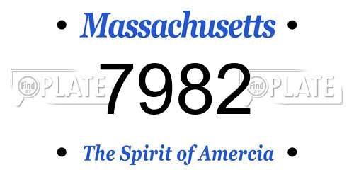 7982 Massachusetts License Plate