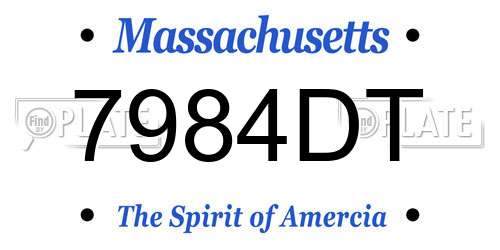 7984DT Massachusetts License Plate