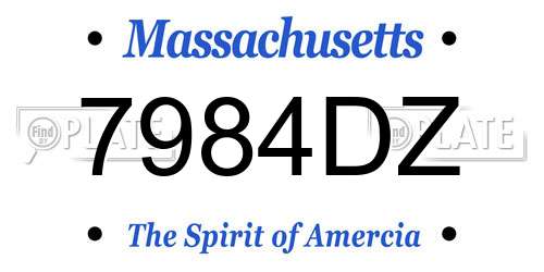 7984DZ Massachusetts License Plate