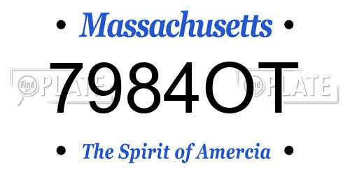 7984OT Massachusetts License Plate