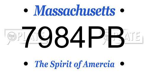 7984PB Massachusetts License Plate