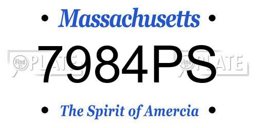 7984PS Massachusetts License Plate