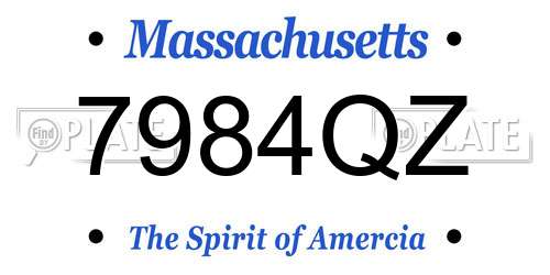 7984QZ Massachusetts License Plate