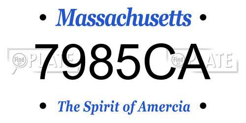 7985CA Massachusetts License Plate