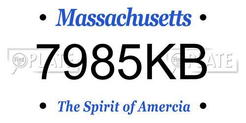 7985KB Massachusetts License Plate