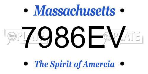7986EV Massachusetts License Plate