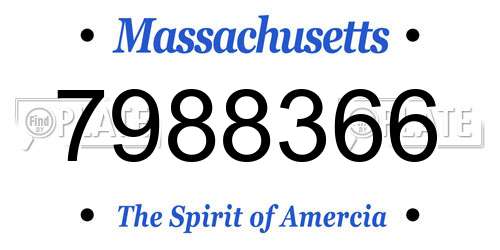 7988366 Massachusetts License Plate