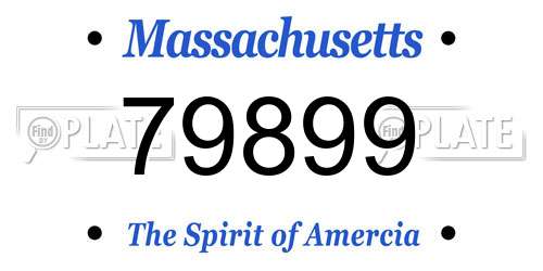 79899 Massachusetts License Plate
