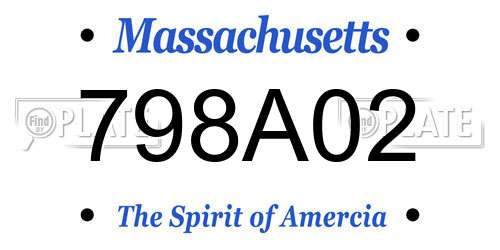798A02 Massachusetts License Plate