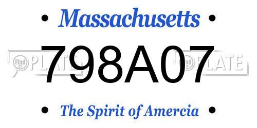 798A07 Massachusetts License Plate