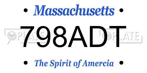 798ADT Massachusetts License Plate