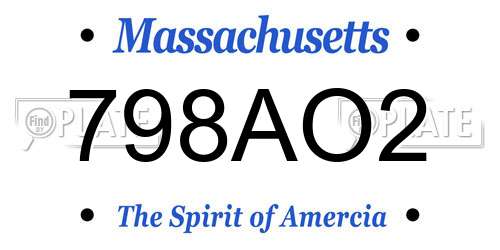 798AO2 Massachusetts License Plate