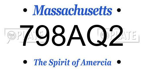 798AQ2 Massachusetts License Plate