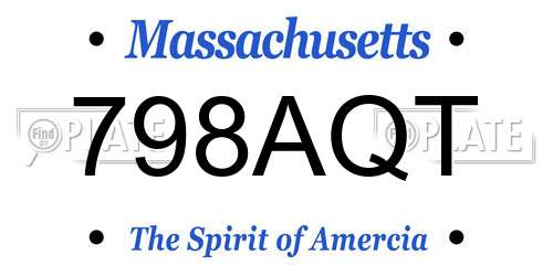 798AQT Massachusetts License Plate