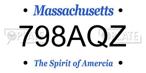 798AQZ Massachusetts License Plate