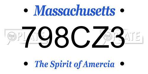 798CZ3 Massachusetts License Plate