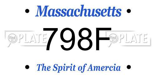 798F Massachusetts License Plate