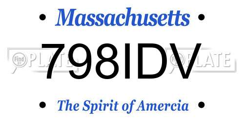 798IDV Massachusetts License Plate