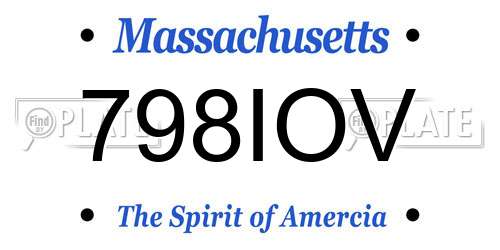 798IOV Massachusetts License Plate