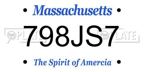 798JS7 Massachusetts License Plate