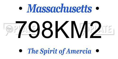 798KM2 Massachusetts License Plate