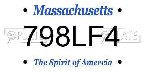 798LF4 Massachusetts License Plate