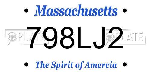 798LJ2 Massachusetts License Plate