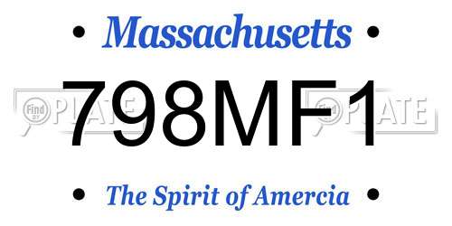 798MF1 Massachusetts License Plate